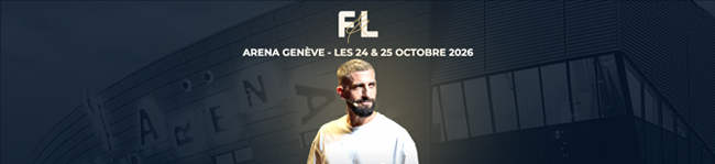 Jody Cavalié devant l'Arena de Genève